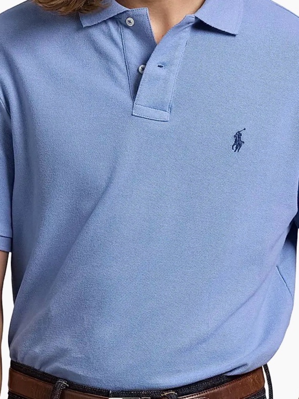 Polo Ralph Lauren Men's Light Blue Polo with Navy Pony